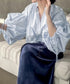 ランタンスリーブシャツブラウスレディース ぽわん袖ブラウス きれいめ ドロップショルダートップス着やせ 大人可愛い スキッパーシャツおしゃれ 韓国風春夏服ゆったり 2DAIWEI-004