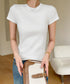 Tシャツ レディース フィットカットソー レディース クルーネックtシャツ 細見え夏服 ストレッチトップス シンプル 着回し タイトtシャツ 半袖カットソー無地 2DYYT-001
