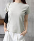 Tシャツ レディース フィットカットソー レディース クルーネックtシャツ 細見え夏服 ストレッチトップス シンプル 着回し タイトtシャツ 半袖カットソー無地 2DYYT-001