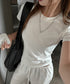 Tシャツ レディース フィットカットソー レディース クルーネックtシャツ 細見え夏服 ストレッチトップス シンプル 着回し タイトtシャツ 半袖カットソー無地 2DYYT-001