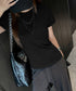 Tシャツ レディース フィットカットソー レディース クルーネックtシャツ 細見え夏服 ストレッチトップス シンプル 着回し タイトtシャツ 半袖カットソー無地 2DYYT-001