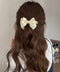 ビッグリボンバンスクリップサテンクリップ 大人可愛いヘアアクセサリー フェミニンヘアクリップ 簡単髪留め 女子会二次会 デート髪飾り しっかり留まるリボンクリップ 2FANXZ-001