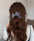 ビッグリボンバンスクリップサテンクリップ 大人可愛いヘアアクセサリー フェミニンヘアクリップ 簡単髪留め 女子会二次会 デート髪飾り しっかり留まるリボンクリップ 2FANXZ-001