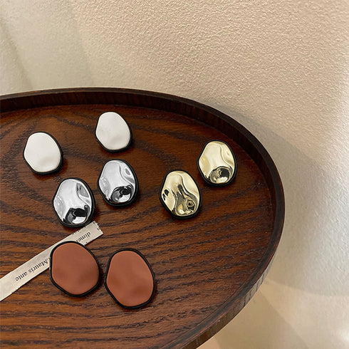 サークルプレートピアス レディースレトロ シンプル 配色ピアス 韓国ファッション 大きめ 上品 アクセサリージュエリー人気 プチプラ 耳飾り フェミニン オシャレ 2FENGM-001