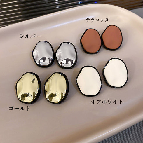 サークルプレートピアス レディースレトロ シンプル 配色ピアス 韓国ファッション 大きめ 上品 アクセサリージュエリー人気 プチプラ 耳飾り フェミニン オシャレ 2FENGM-001