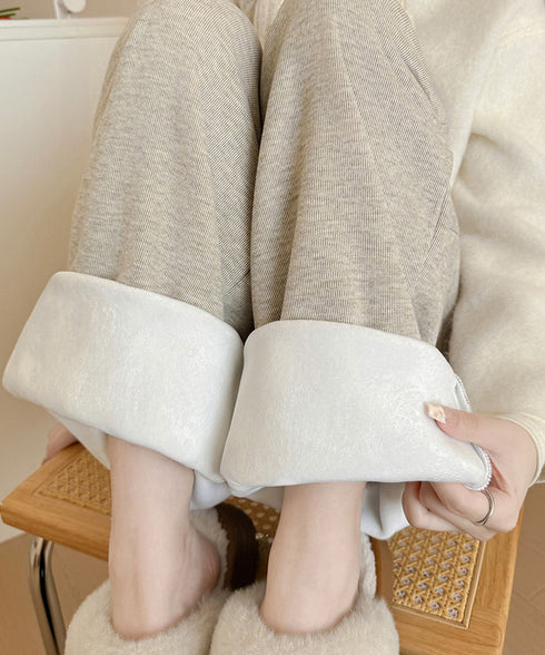 裏起毛ワイドパンツ 裏ボアイージーパンツ レディース ハイウエスト リラックスパンツ ウエストゴム 秋冬ロングパンツ 着やせ ボトムス 防寒保温 厚手暖かいパンツ 2FZHE-003