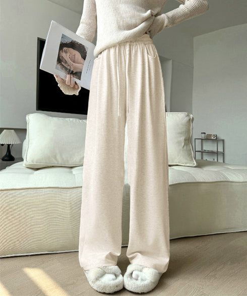 裏起毛ワイドパンツ 裏ボアイージーパンツ レディース ハイウエスト リラックスパンツ ウエストゴム 秋冬ロングパンツ 着やせ ボトムス 防寒保温 厚手暖かいパンツ 2FZHE-003