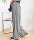ワイドスウェットパンツ フロントライン レディース ドレープ感 ストレートパンツ ウエストゴム ゆったり ロングパンツ カジュアル楽ちんイージーパンツ美脚 2FZHE-005