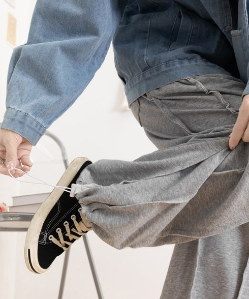 ワイドスウェットパンツ フロントライン レディース ドレープ感 ストレートパンツ ウエストゴム ゆったり ロングパンツ カジュアル楽ちんイージーパンツ美脚 2FZHE-005