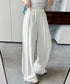 ワイドスウェットパンツ フロントライン レディース ドレープ感 ストレートパンツ ウエストゴム ゆったり ロングパンツ カジュアル楽ちんイージーパンツ美脚 2FZHE-005