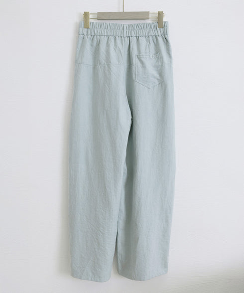 ワイドパンツ ハイウエストイージーパンツ レディース ウエストタック リラックスパンツ 体型カバー 大人カジュアル ボトムス ゆったり バックゴムロングパンツ無地 2FZHE-006