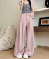 ワイドパンツ ハイウエストイージーパンツ レディース ウエストタック リラックスパンツ 体型カバー 大人カジュアル ボトムス ゆったり バックゴムロングパンツ無地 2FZHE-006