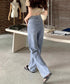 ダメージデニムパンツ クラッシュジーンズ レディース カッコいい ストレートパンツ ハイウエスト おしゃれカジュアルジーパン 春夏秋ゆったり 美脚脚長パンツ着やせ 2GDNA-001