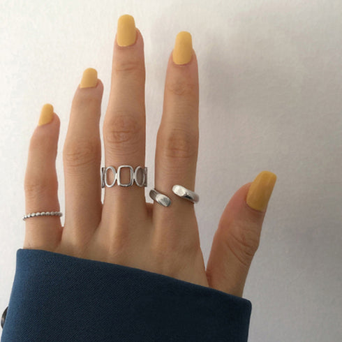 リングセット 指輪マルチデザイン重ね付け 合金リング レディース 韓国風 オシャレ アクセサリー シルバー ユニセックス カジュアル ジュエリー 大人女の子可愛い 2HANSHA-001