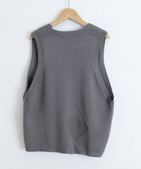 ニットベスト レディース 前開きチョッキ ポケット付きニットジレ Vネック ノースリーブニットトップス カジュアル レトロ ニットタンク 体型カバー春秋服 韓国風 2HUANYI-002