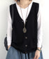 ニットベスト レディース 前開きチョッキ ポケット付きニットジレ Vネック ノースリーブニットトップス カジュアル レトロ ニットタンク 体型カバー春秋服 韓国風 2HUANYI-002