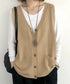 ニットベスト レディース 前開きチョッキ ポケット付きニットジレ Vネック ノースリーブニットトップス カジュアル レトロ ニットタンク 体型カバー春秋服 韓国風 2HUANYI-002
