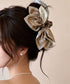 バンダナ柄ビッグリボンバンスクリップ人気 韓国風大きめ髪飾りリボンヘアクリップ 華やかヘアアクセサリー 大人可愛いヘアアレンジ 簡単まとめ髪 ペイズリー柄クリップ 2JIANYUE-001