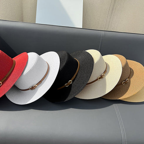 麦わら帽子 ストローハット カンカン帽子 レディース 日焼け防止 つば広帽子 サイズ調整可能 UV帽子 ビーチ帽子 春夏 日よけ 日除け ナチュラル ハット 小顔 2JIAYAN-001