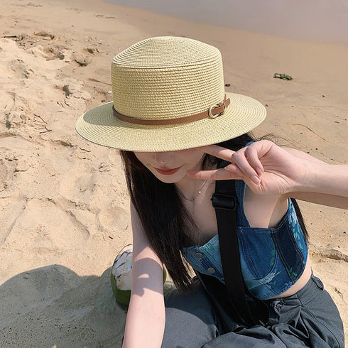 麦わら帽子 ストローハット カンカン帽子 レディース 日焼け防止 つば広帽子 サイズ調整可能 UV帽子 ビーチ帽子 春夏 日よけ 日除け ナチュラル ハット 小顔 2JIAYAN-001