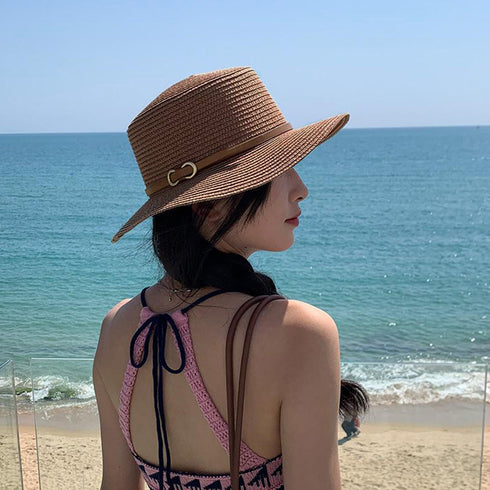 麦わら帽子 ストローハット カンカン帽子 レディース 日焼け防止 つば広帽子 サイズ調整可能 UV帽子 ビーチ帽子 春夏 日よけ 日除け ナチュラル ハット 小顔 2JIAYAN-001