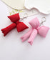 ぷくぷくリボンバッグチャーム 4色セット ぷっくりリボンキーホルダー ナスカン付き リボンキーリング 吊り下げバッグ用アクセサリー フェミニン 鍵やバッグ飾り小物 2JINGE-001