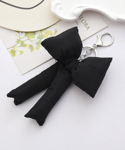 ぷくぷくリボンバッグチャーム 4色セット ぷっくりリボンキーホルダー ナスカン付き リボンキーリング 吊り下げバッグ用アクセサリー フェミニン 鍵やバッグ飾り小物 2JINGE-001