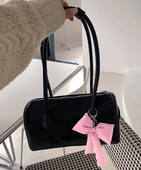 ぷくぷくリボンバッグチャーム 4色セット ぷっくりリボンキーホルダー ナスカン付き リボンキーリング 吊り下げバッグ用アクセサリー フェミニン 鍵やバッグ飾り小物 2JINGE-001