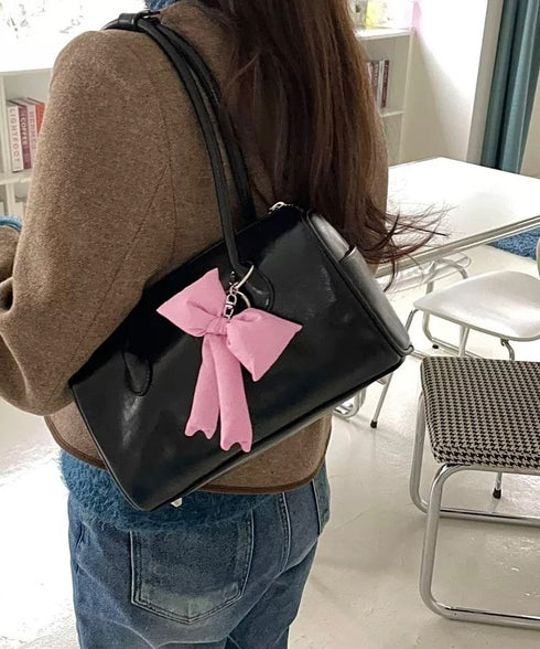 ぷくぷくリボンバッグチャーム 4色セット ぷっくりリボンキーホルダー ナスカン付き リボンキーリング 吊り下げバッグ用アクセサリー フェミニン 鍵やバッグ飾り小物 2JINGE-001