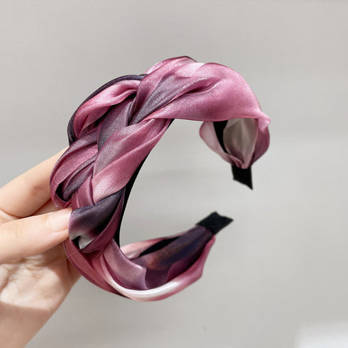 三つ編みカチューシャ 韓国風 ヘアバンド 幅広 ヘアアクセサリー 大人可愛い 小顔 ワイドカチューシャ 痛くない 髪飾り ツイスト ヘアアレンジ ターバン風お洒落 2JUSHUI-001