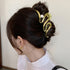ウェーブヘアクリップ 韓国バンスクリップ おしゃれ メタル クロークリップ 大きめ 大人可愛い 簡単ヘアアレンジ カジュアル ヘアアクセサリー ゴールド ヘア小物 2JUSHUI-003