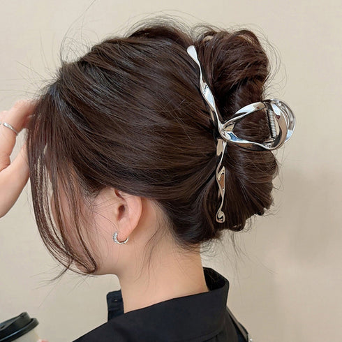 ヘアクリップ ウェーブ バンスクリップ おしゃれ ヘアアクセサリー 大きめ 簡単ヘアアレンジ 大人女性 可愛い まとめ髪 韓国ファッション雑貨 韓流 髪留め上品 2JUSHUI-005