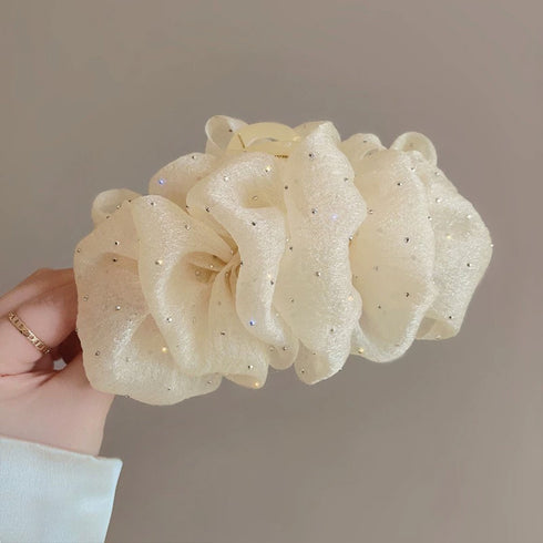 バンスクリップ 大きめ ヘアアクセサリー 韓国ヘアクリップ おしゃれ シュシュバンスクリップ キラキラ ヘアアレンジグッズ まとめ髪 ハーフアップ 夜会巻き髪飾り 2JUSHUI-006