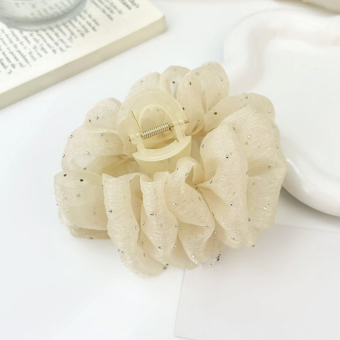 バンスクリップ 大きめ ヘアアクセサリー 韓国ヘアクリップ おしゃれ シュシュバンスクリップ キラキラ ヘアアレンジグッズ まとめ髪 ハーフアップ 夜会巻き髪飾り 2JUSHUI-006