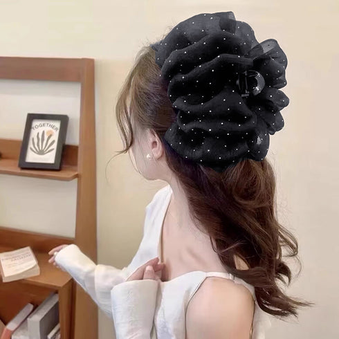 バンスクリップ 大きめ ヘアアクセサリー 韓国ヘアクリップ おしゃれ シュシュバンスクリップ キラキラ ヘアアレンジグッズ まとめ髪 ハーフアップ 夜会巻き髪飾り 2JUSHUI-006