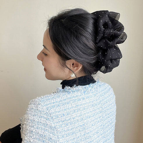 バンスクリップ 大きめ ヘアアクセサリー 韓国ヘアクリップ おしゃれ シュシュバンスクリップ キラキラ ヘアアレンジグッズ まとめ髪 ハーフアップ 夜会巻き髪飾り 2JUSHUI-006