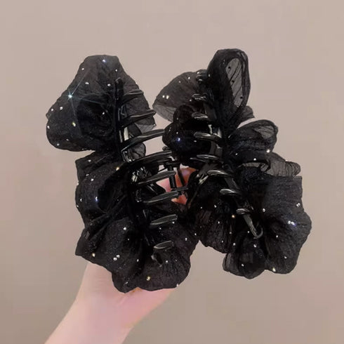 バンスクリップ 大きめ ヘアアクセサリー 韓国ヘアクリップ おしゃれ シュシュバンスクリップ キラキラ ヘアアレンジグッズ まとめ髪 ハーフアップ 夜会巻き髪飾り 2JUSHUI-006