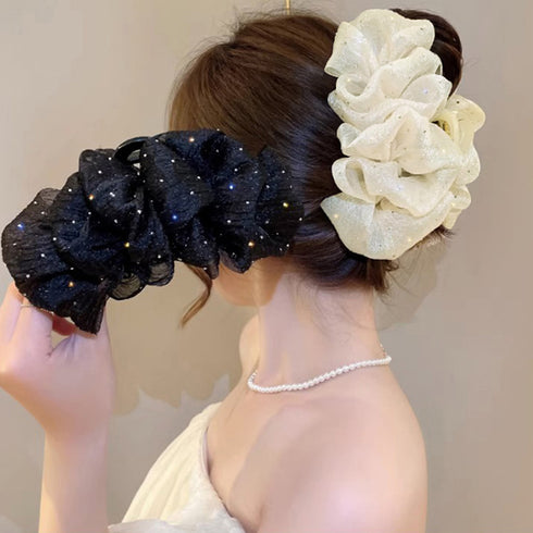 バンスクリップ 大きめ ヘアアクセサリー 韓国ヘアクリップ おしゃれ シュシュバンスクリップ キラキラ ヘアアレンジグッズ まとめ髪 ハーフアップ 夜会巻き髪飾り 2JUSHUI-006