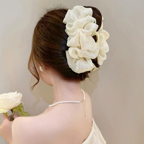 バンスクリップ 大きめ ヘアアクセサリー 韓国ヘアクリップ おしゃれ シュシュバンスクリップ キラキラ ヘアアレンジグッズ まとめ髪 ハーフアップ 夜会巻き髪飾り 2JUSHUI-006