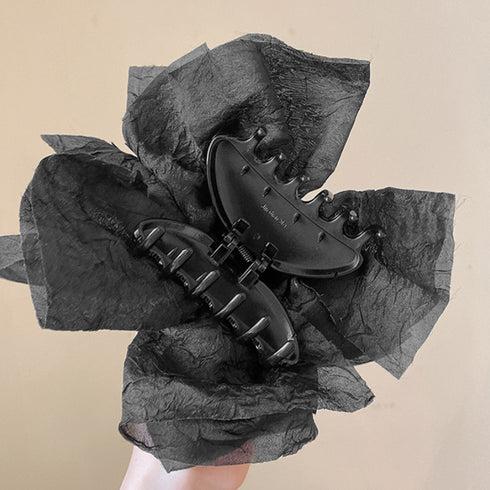 リボンヘアクリップ 大きめバンスクリップ 韓国ヘアアクセサリー おしゃれ シンプル髪留め 大人可愛いクリップ オフィスカジュアル レディース ハーフアップ 髪飾り 2JUSHUI-009