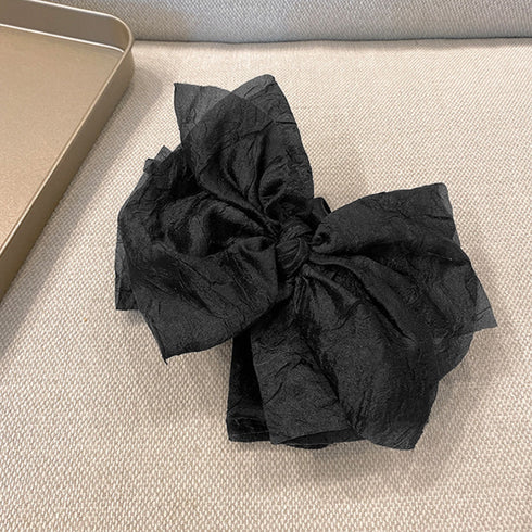 リボンヘアクリップ 大きめバンスクリップ 韓国ヘアアクセサリー おしゃれ シンプル髪留め 大人可愛いクリップ オフィスカジュアル レディース ハーフアップ 髪飾り 2JUSHUI-009