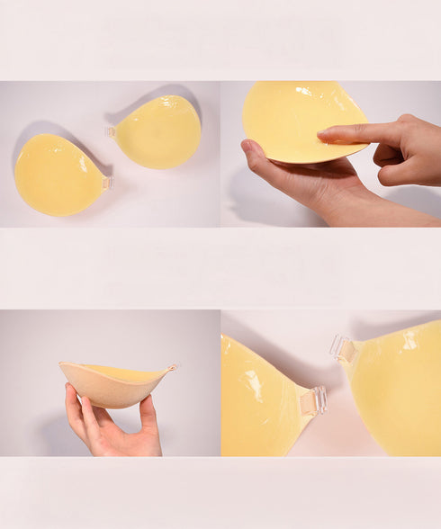 4倍盛りシリコンブラ 洗える極厚粘着ブラ ボリュームアップ 水着用シリコンパッド 小胸向け 4cm超厚ブラカップ 落ちないニプレスパッド ニップルカバー 強粘着力 2LALISHA-001