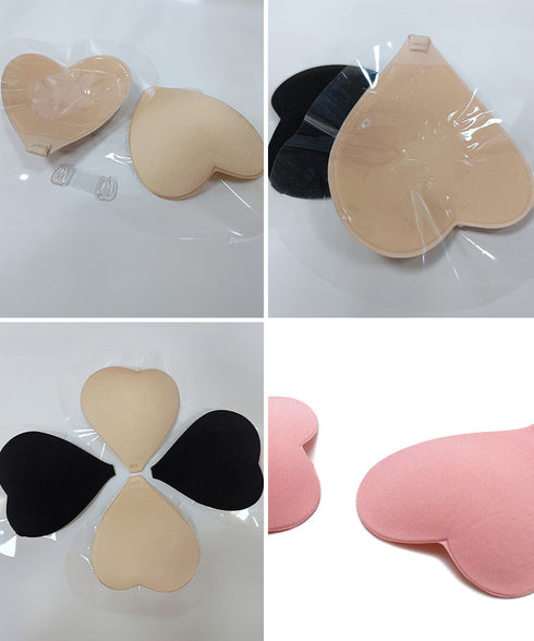 ハート型シリコンブラ盛れるシリコンパッド ストラップレス 粘着ブラ ニップレスパッド 水着ブラ 快適フィット セクシーランジェリー 谷間盛れる 防水パッドコスプレ 2LALISHA-003