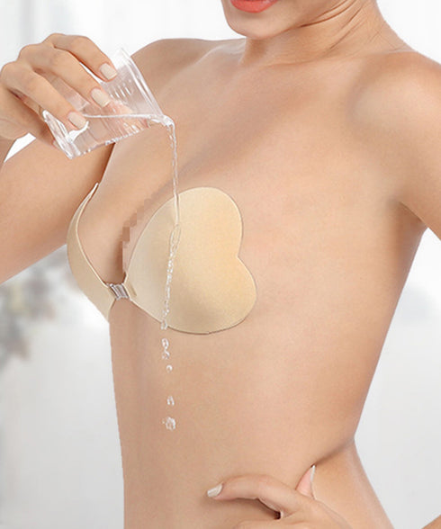 ハート型シリコンブラ盛れるシリコンパッド ストラップレス 粘着ブラ ニップレスパッド 水着ブラ 快適フィット セクシーランジェリー 谷間盛れる 防水パッドコスプレ 2LALISHA-003
