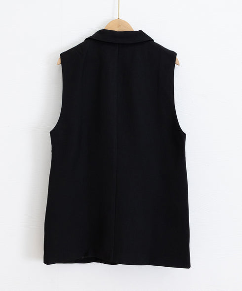 テーラードベスト レディースジレ 韓国風 テーラードジレ ダブルボタン ノースリーブジャケット 体型カバーベスト着やせ オフィスカジュアル 春夏秋冬ライトアウター 2LASA-001