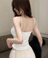 カップ付きキャミソールレーストリムキャミ レディース フロントリボンリブキャミ おしゃれインナートップス 着回し肌着 快適フィットブラトップ春夏カップ付きインナー 2LMIOU-001