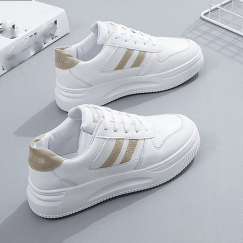 ローカットスニーカー 白 レディース韓国 カジュアル フラットシューズ 歩きやすい おしゃれ PUレザースニーカー 通勤通学美脚シューズ レースアップ靴履きやすい 2LONG-001