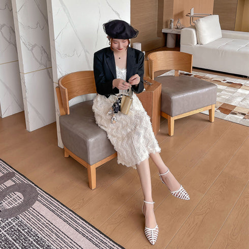 ポインテッドトゥ グルカサンダル レトロ お洒落 ストラップサンダル 歩きやすい レディースサンダル 脱げない ローヒール靴 疲れにくい サマーシューズ 大人上品 2LONG-002