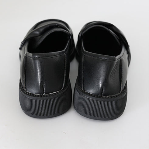 ローファー レディース パンプス 厚底靴 韓国歩きやすい 大人女子 学生靴 ラウンドトゥ シューズ レトロ 美脚パンプス 疲れにくい レザー調パンプス黒 通勤通学 2LONG-003