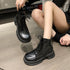 ショートブーツ 厚底 ワークブーツ 美脚 レディース ミドルブーツ履きやすい カッコいい ストームブーツ 韓国10代20代30代 オルチャンカジュアル靴 疲れない 2LONG-005